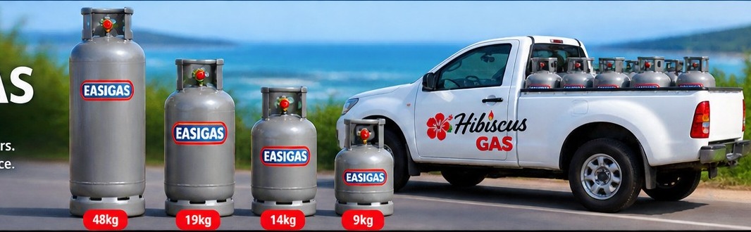 Hibiscus Gas delivery vehicle and EasiGas cylinders